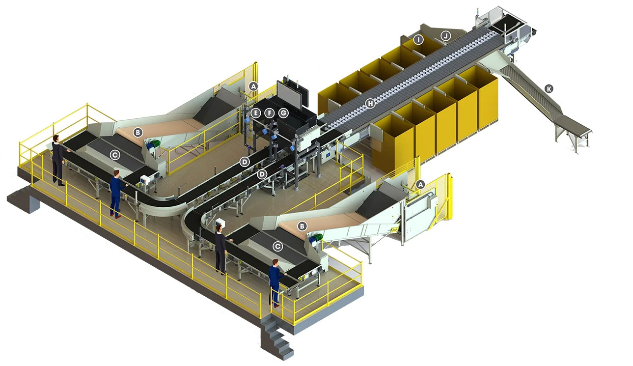 Dual Lane Sliding Shoe Sorter